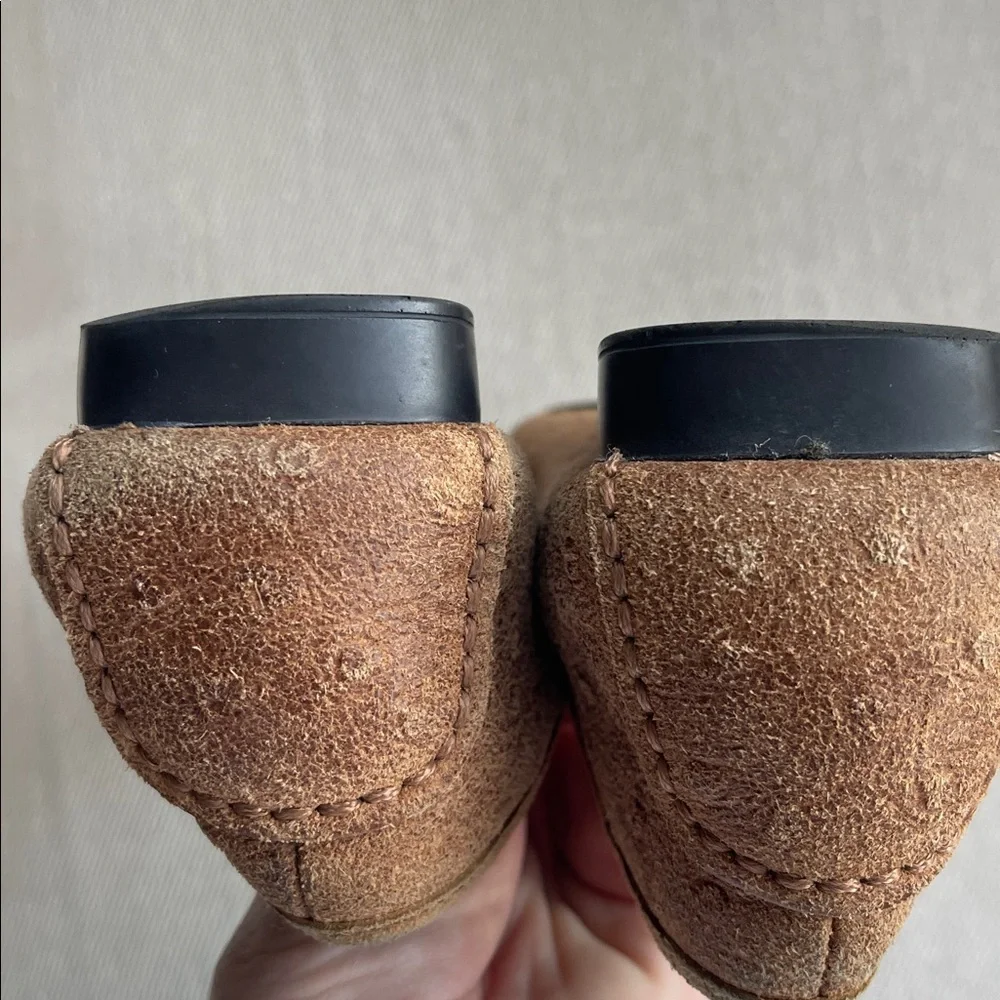 MICHAEL KORS Genuine Leather Loafers | Size 8 | Cognac Tan Luxe | Gold Accents - Picture 7 of 8